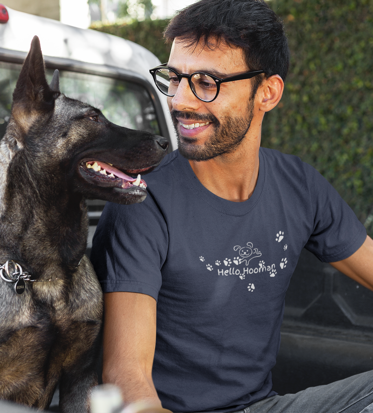 Hello Hooman | Dog Lovers | Cute | Mens Womens Soft Unisex Jersey Short Sleeve Tee