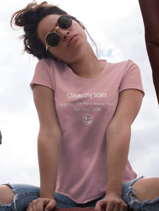 Chicks Dig Scars | Funny | Advice | Humor | Men's Women's Unisex Jersey Short Sleeve Tshirt